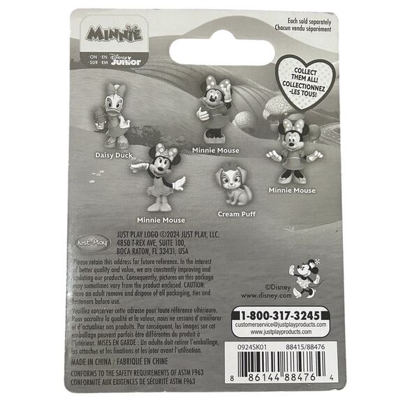 Disney Junior Minnie Mouse Cream Puff Figure Puppy Dog Ages 3+ Pink Purple - Picture 2 of 2